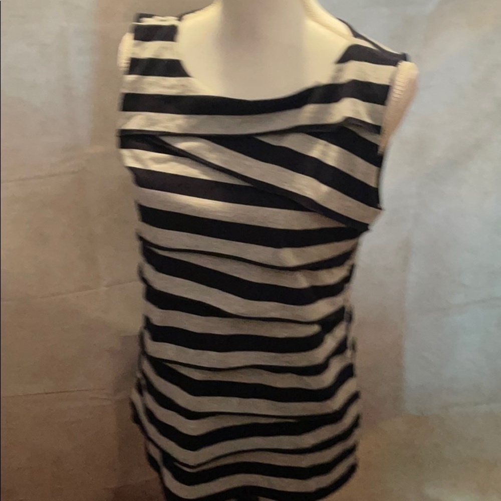 Verve AMI Striped OverLapping Layers SleevelessTop